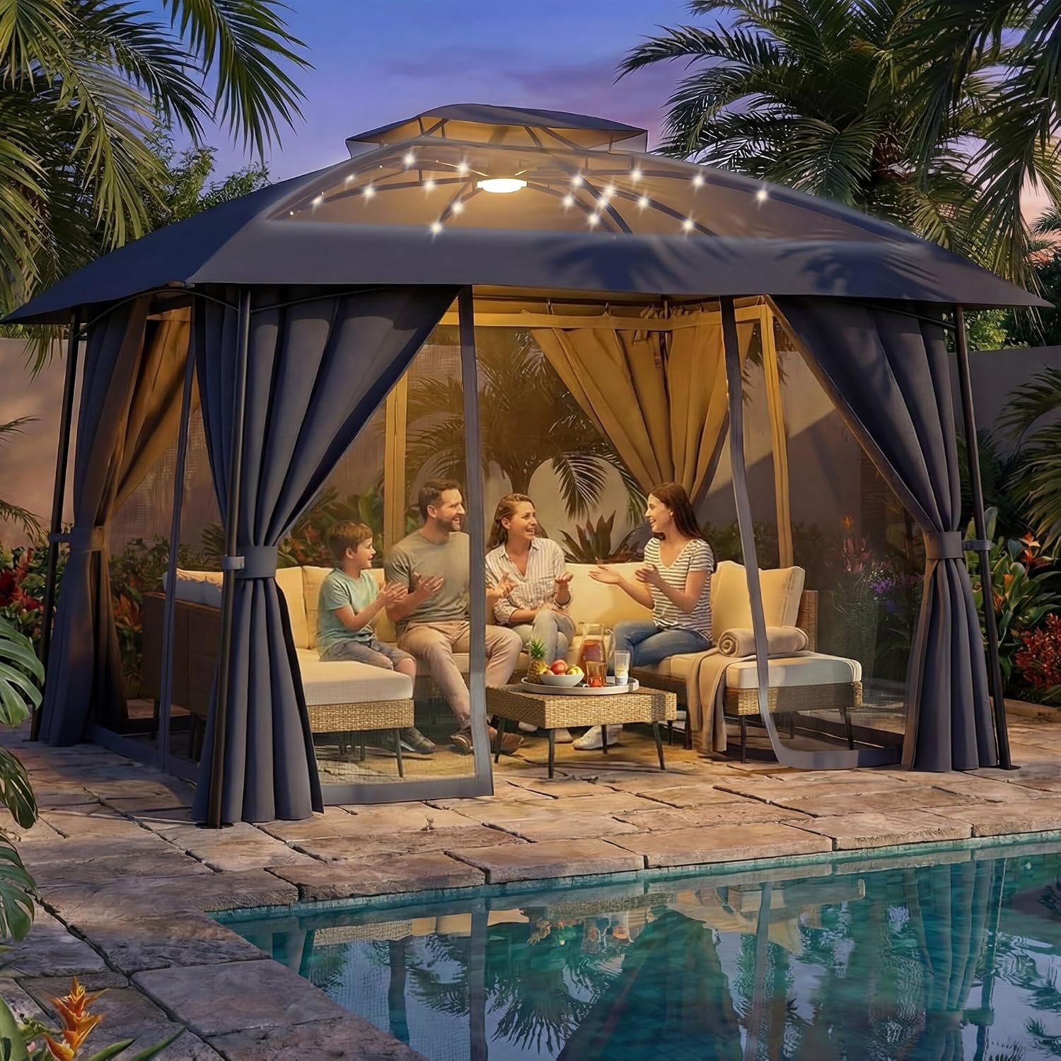 Outdoor Power For Gazebo - Outdoor Patio Gazebo 10x12 with Solar