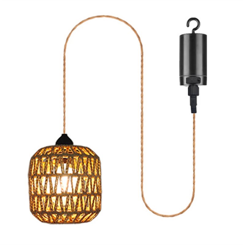 Outdoor Power For Gazebo - TFORU-Battery Powered Outdoor Chandelier, Woven Rattan