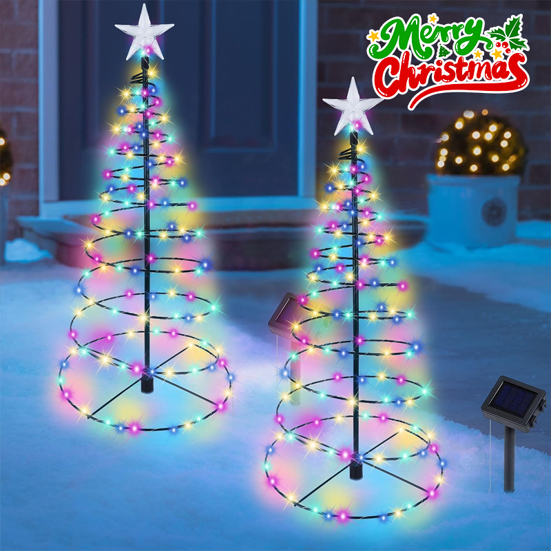 Outdoor Power For Christmas Lights - Solar Powered Christmas Tree LED Light