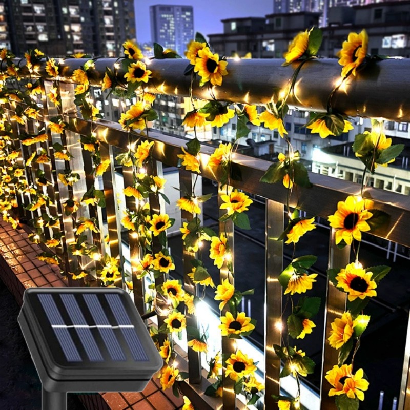 Outdoor Power And Plant - 2/5/10M LED Festoon Artificial Leaf Plants