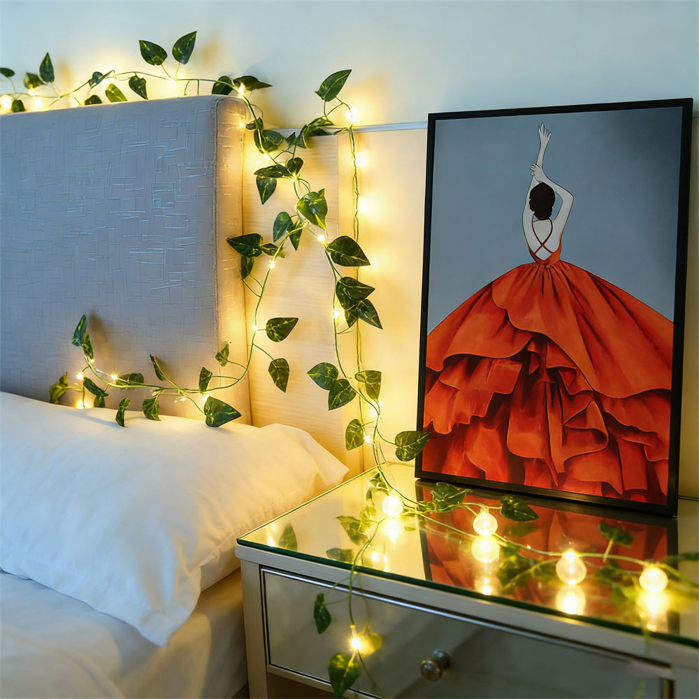 LED Green Rattan Leaf Fairy Li - Outdoor Power For Wedding 评论和价格