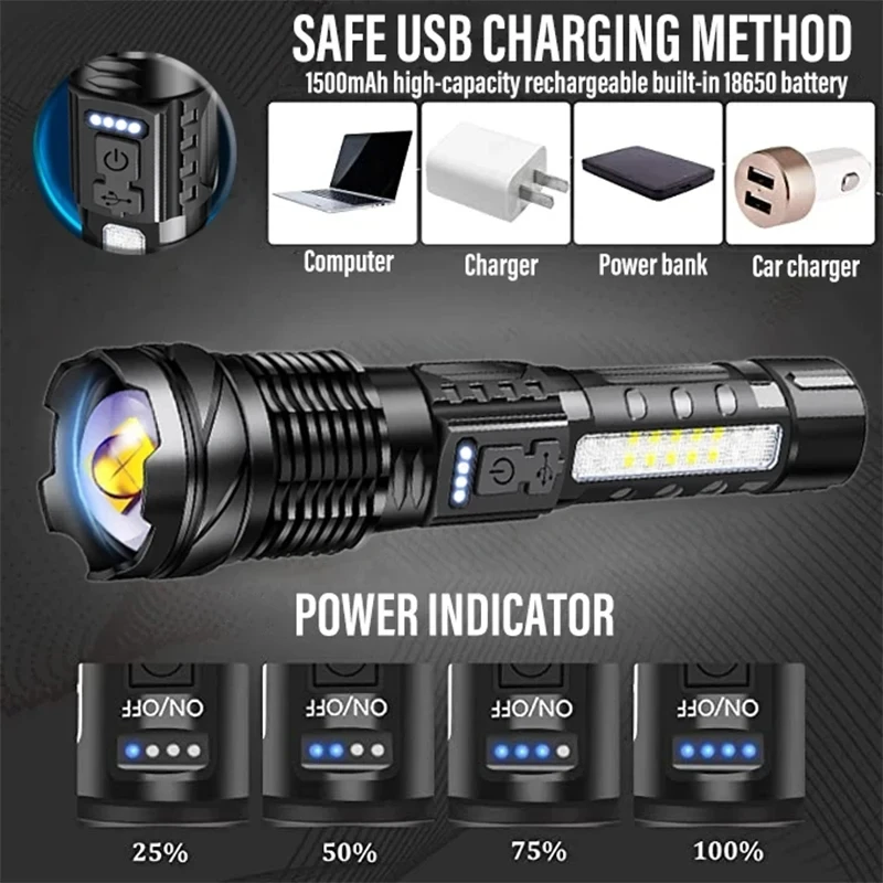Powerful LED Flashlight Rechar - Outdoor Power For Lights 评论和价格