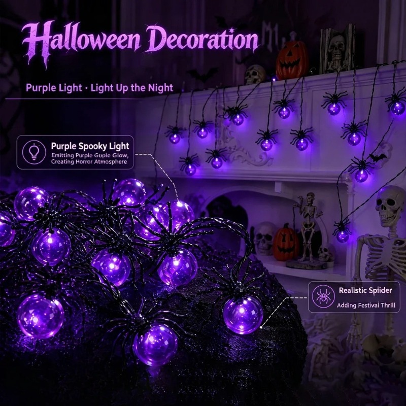 Battery Powered Spider LED Str - Outdoor Power For Lights 评论和价格