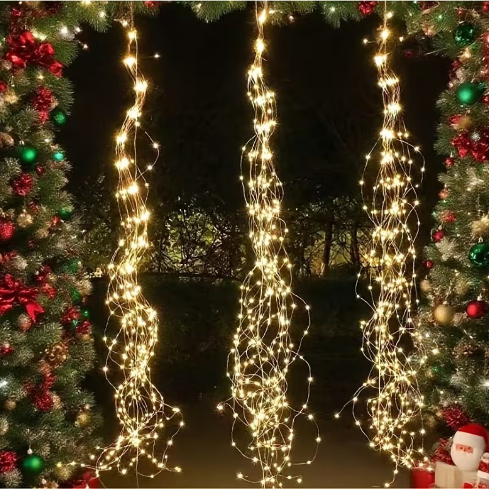 3M600LED Solar Powered Willow  - Outdoor Power For Christmas Lights 评论和价格