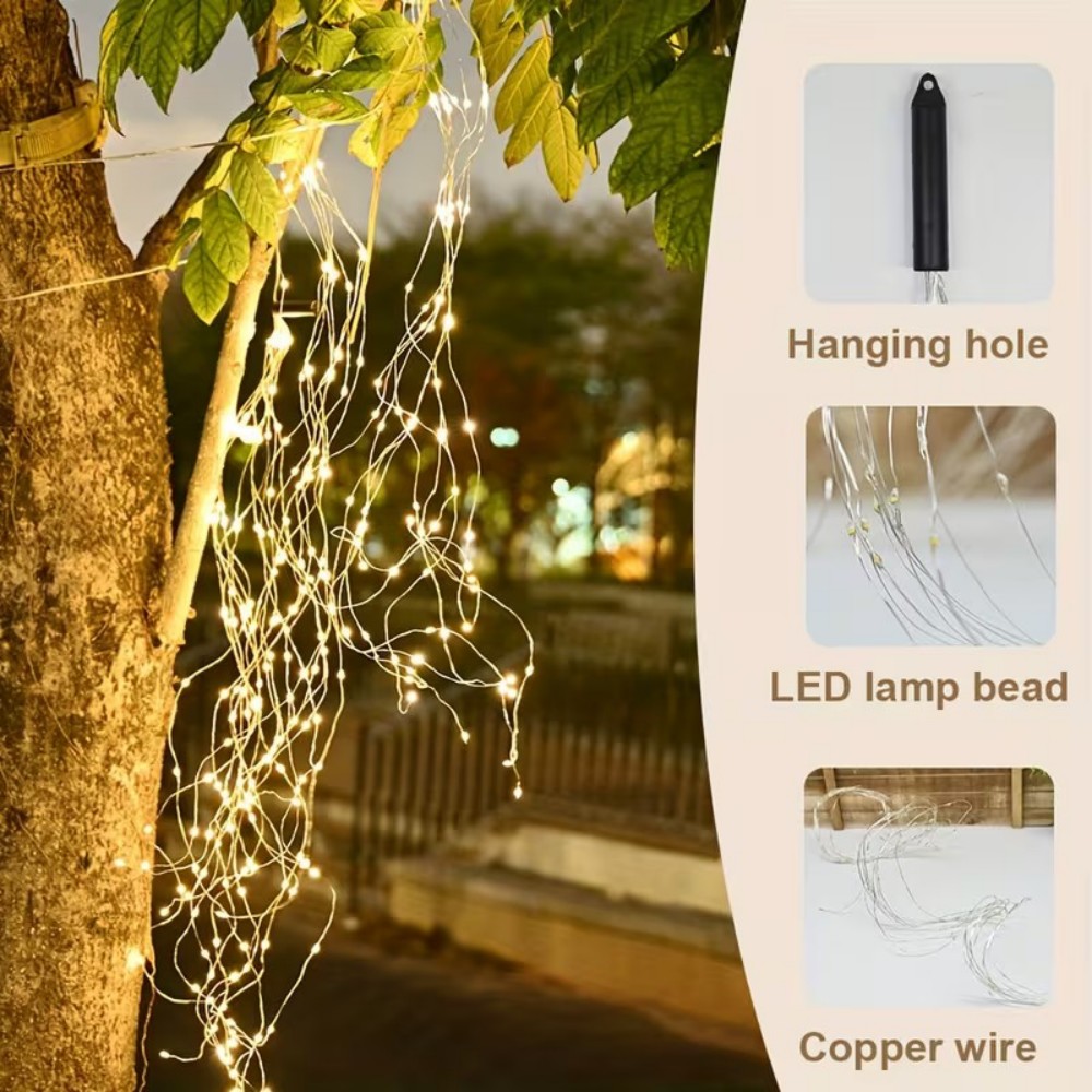 3M600LED Solar Powered Willow  - Outdoor Power For Christmas Lights 评论和价格