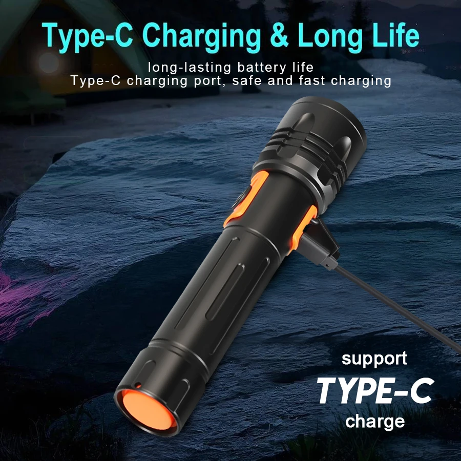 High Power LED Flashlight USB  - Outdoor Power For Lights 评论和价格