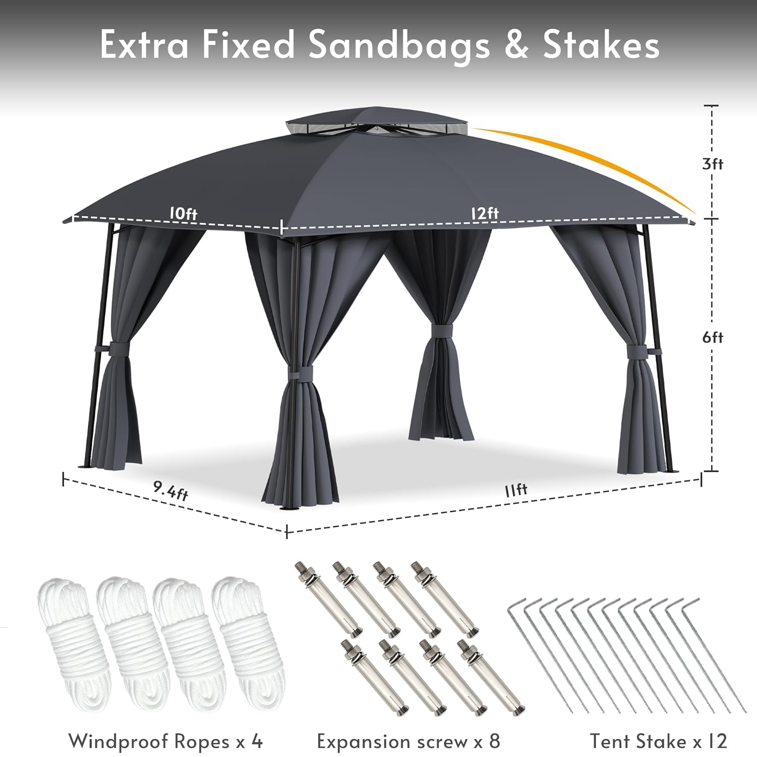 Outdoor Patio Gazebo 10x12 wit - Outdoor Power For Gazebo 评论和价格