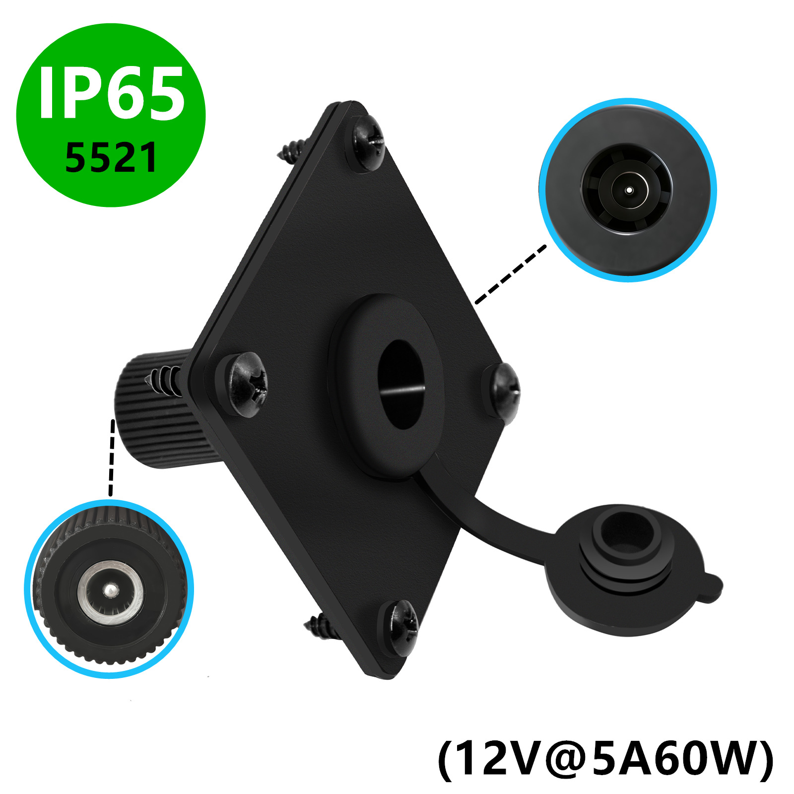 IP65 Waterproof DC5521 Panel M - Outdoor Power Jack 评论和价格