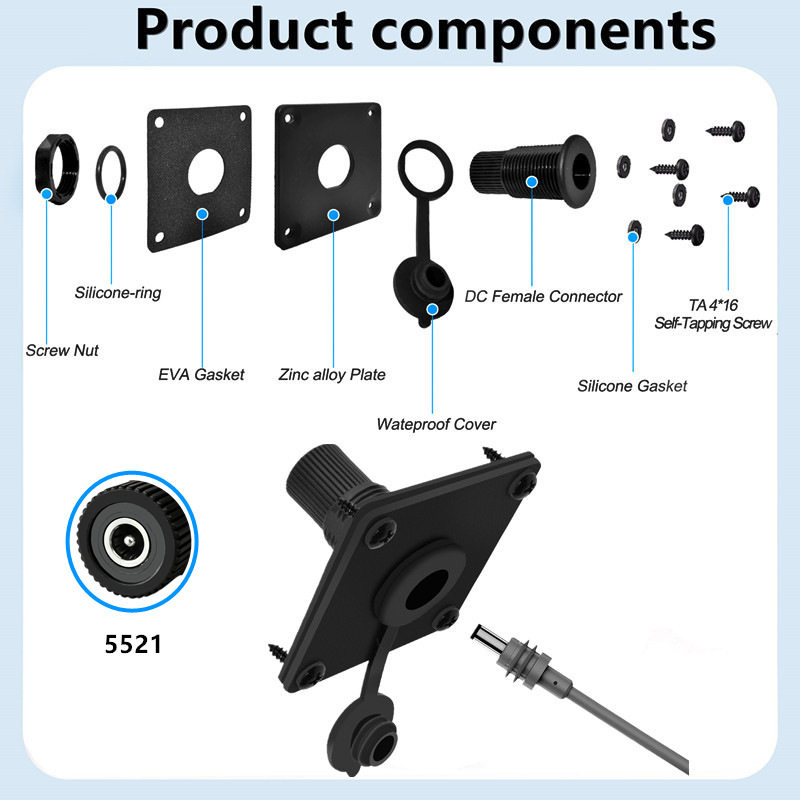 IP65 Waterproof DC5521 Panel M - Outdoor Power Jack 评论和价格