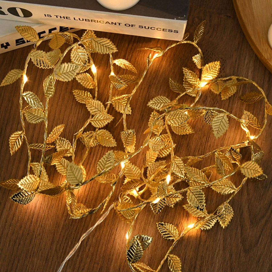 Golden Leaf Rattan Copper Wire - Outdoor Power For Christmas Lights 评论和价格