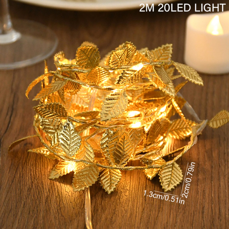 Golden Leaf Rattan Copper Wire - Outdoor Power For Christmas Lights 评论和价格