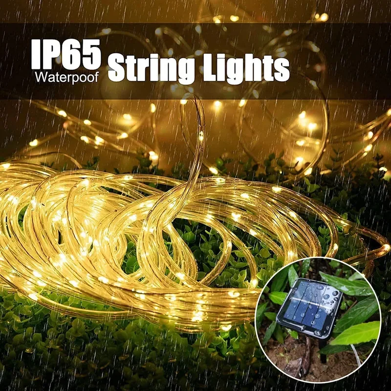 LED Solar Strip Rope Tube Fair - Outdoor Power For Christmas Lights 评论和价格