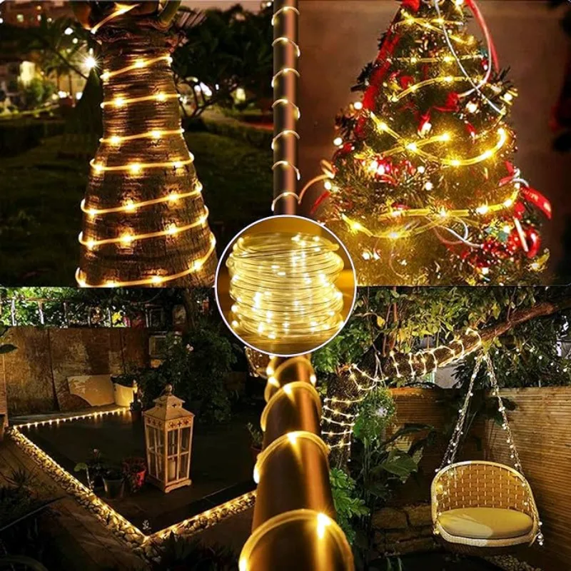 LED Solar Strip Rope Tube Fair - Outdoor Power For Christmas Lights 评论和价格