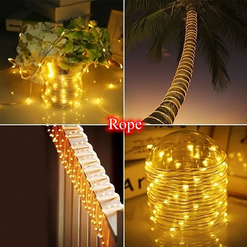 LED Solar Strip Rope Tube Fair - Outdoor Power For Christmas Lights 评论和价格
