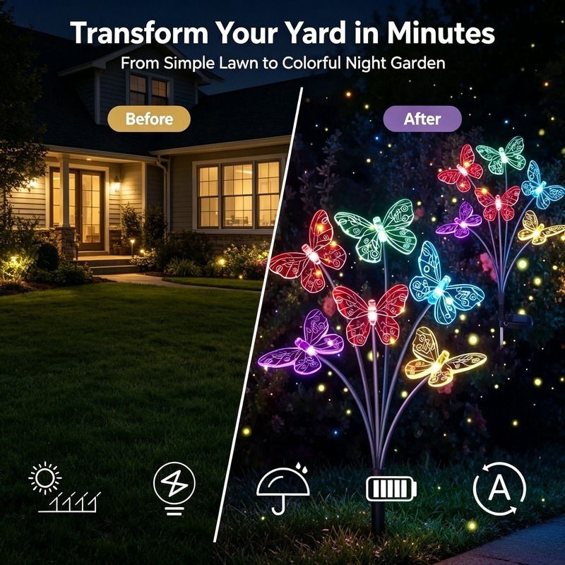Solar Powered Butterfly Lights - Outdoor Power For Lights 评论和价格