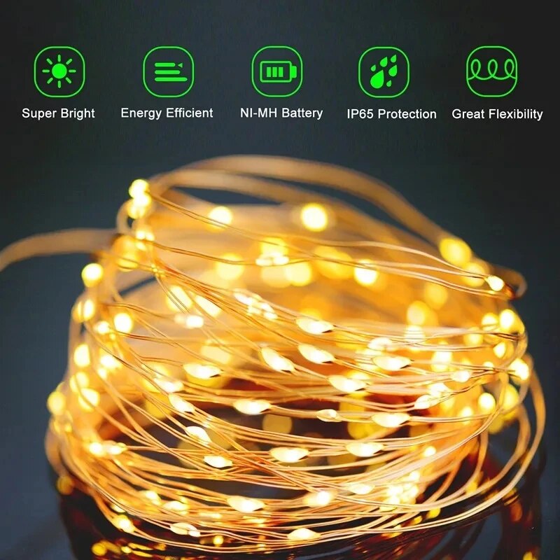 100 LED Solar Fairy Waterproof - Outdoor Power For Christmas Lights 评论和价格