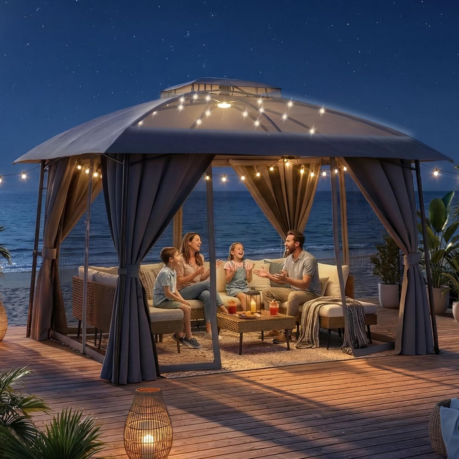 Outdoor Patio Gazebo 10x12 wit - Outdoor Power For Gazebo 评论和价格