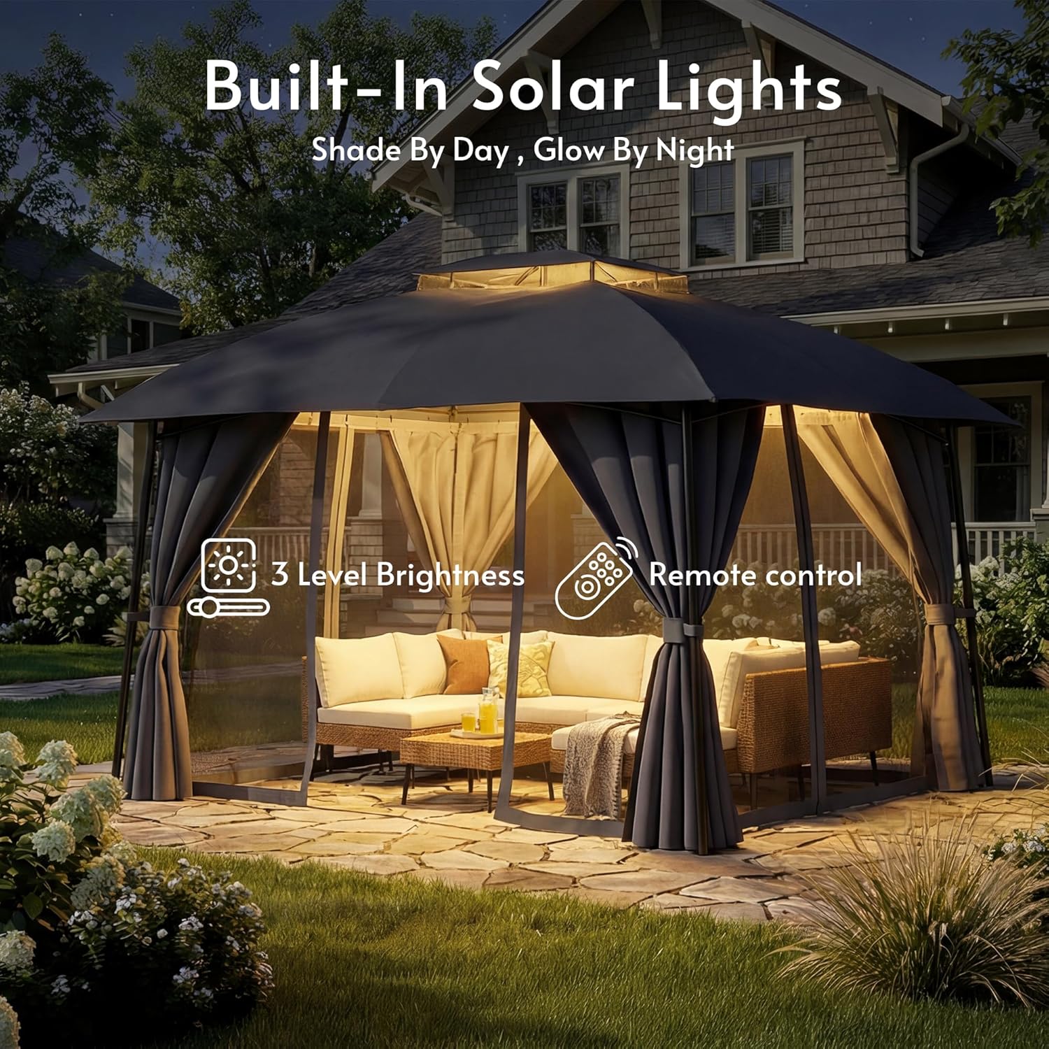 Outdoor Patio Gazebo 10x12 wit - Outdoor Power For Gazebo 评论和价格