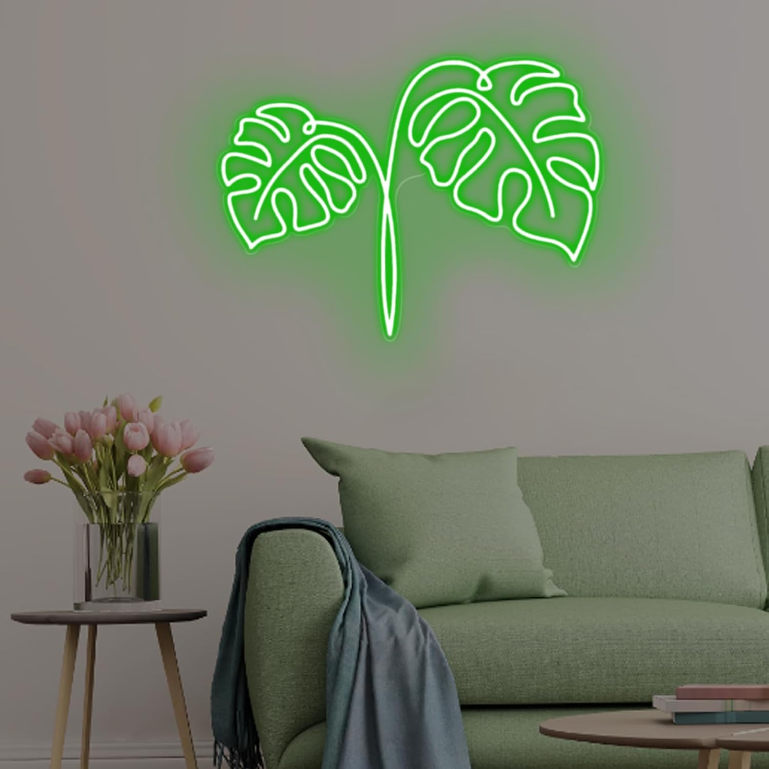 Monstera Leaf Neon Sign USB Po - Outdoor Power And Plant 评论和价格