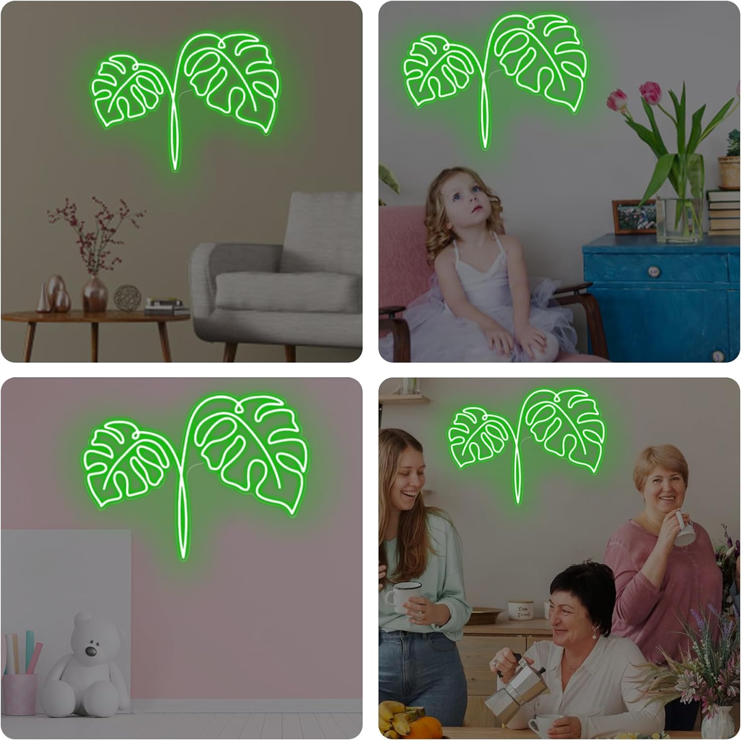 Monstera Leaf Neon Sign USB Po - Outdoor Power And Plant 评论和价格