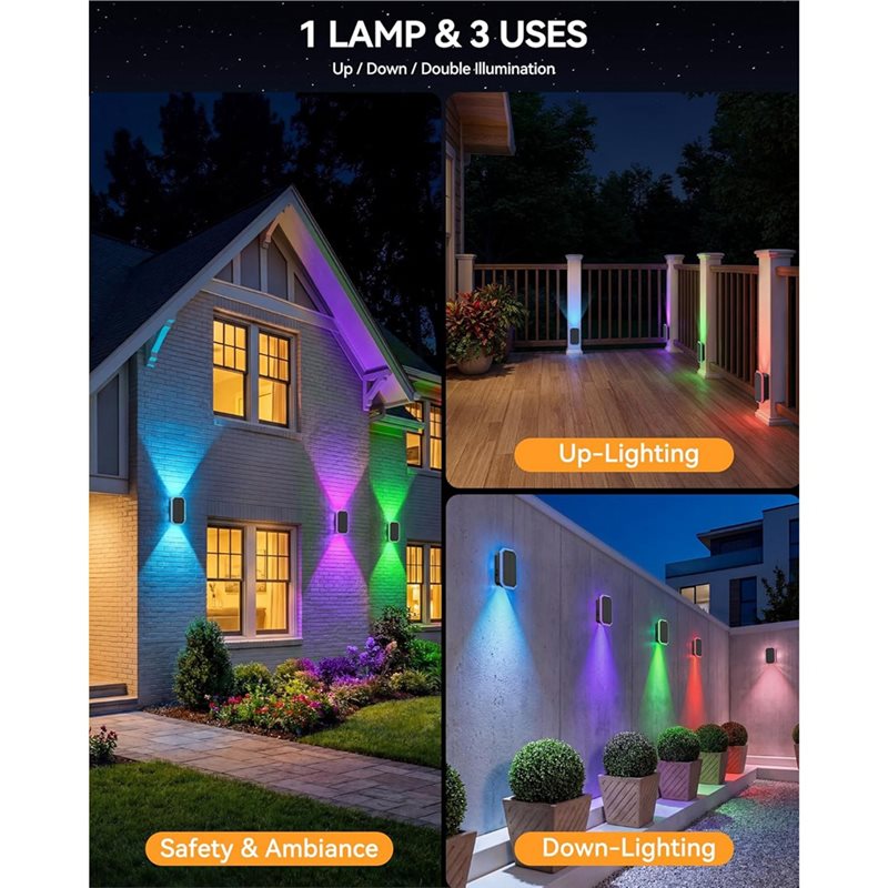 AB66-6PCS RGB Solar Fence Ligh - Outdoor Power Direct 评论和价格